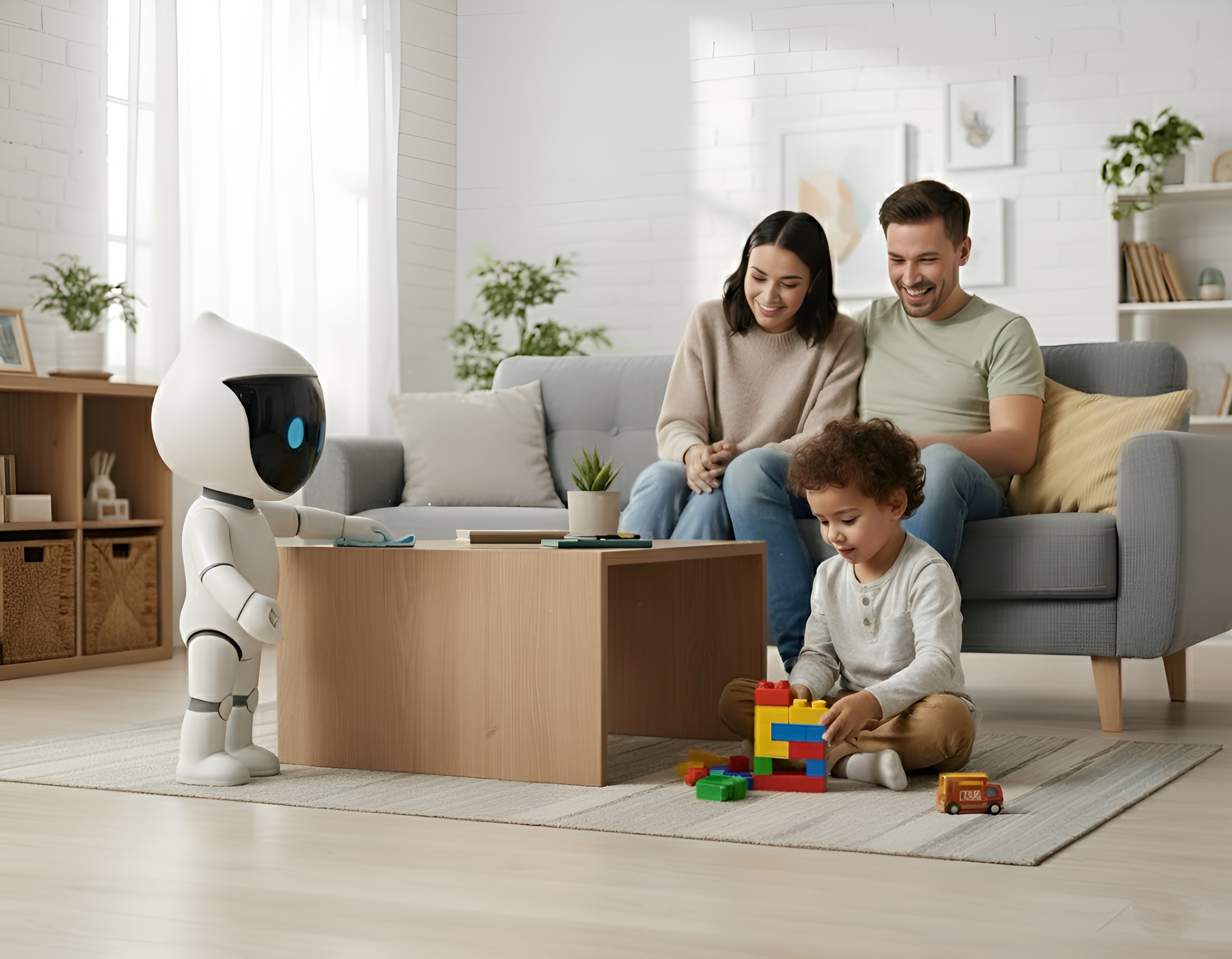 Sunday robot helping with mopping chores